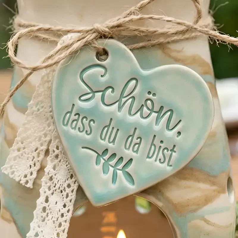 Schön dass du da bist - Töpferstempel Prägestempel für den Ton - Spruchstempel