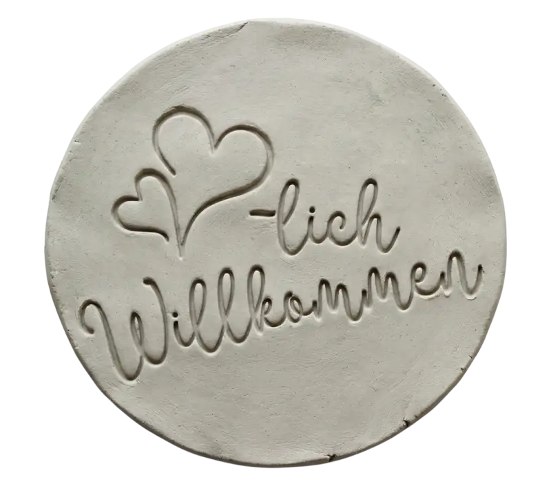 Herzlich Willkommen- Keramikstempel Prägestempele - Spruchstempel