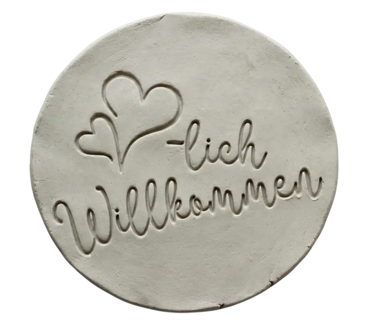 Herzlich Willkommen- Keramikstempel Prägestempele - Spruchstempel