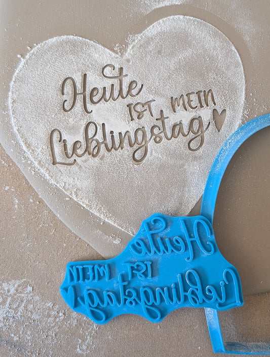 Tonstempel Spruch "Heute ist mein Lieblingstag" | Töpferwerkzeug 12-17 cm - Minseart