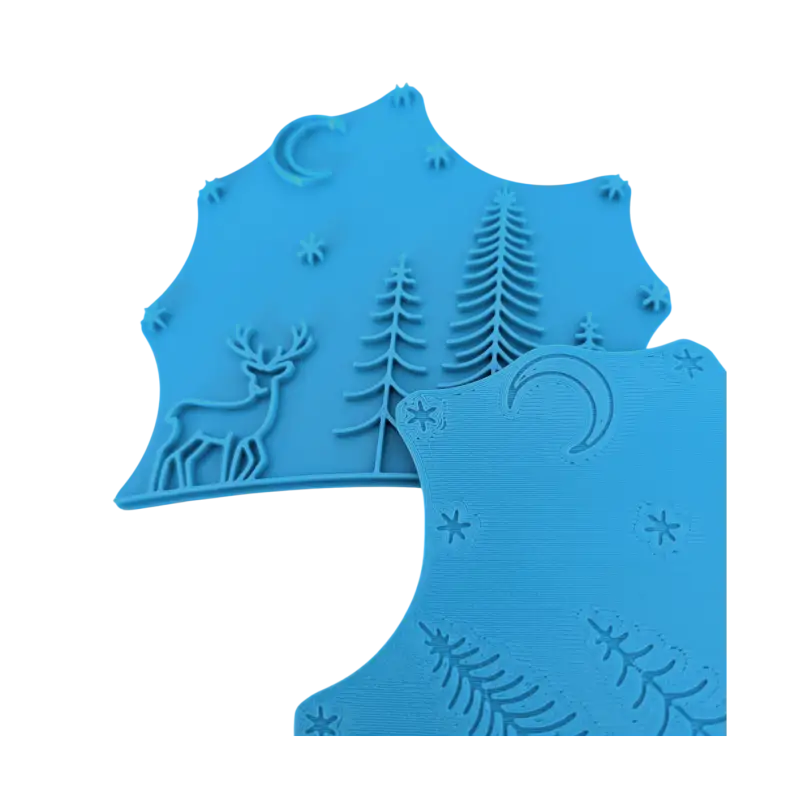 Hirsch im Winterwald - Keramikstempel Prägestempel - Spruchstempel