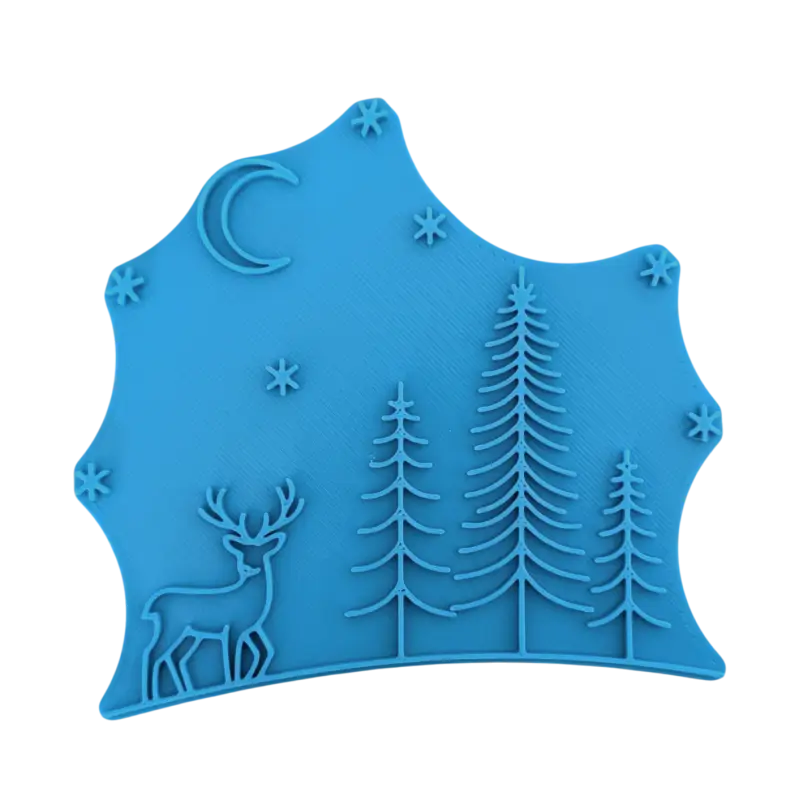 Hirsch im Winterwald - Keramikstempel Prägestempel - Spruchstempel