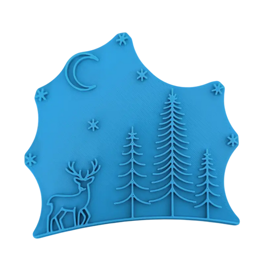 Hirsch im Winterwald - Keramikstempel Prägestempel - Spruchstempel