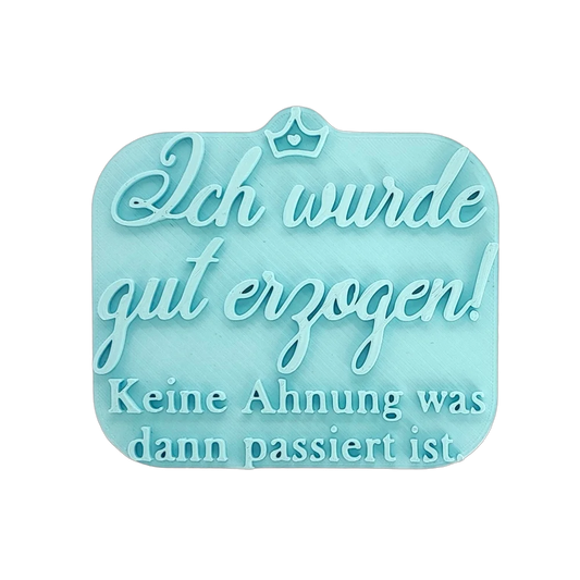 Ich wurde gut erzogen! Keine Ahnung was dann passiert ist. - Stempel - Spruchstempel