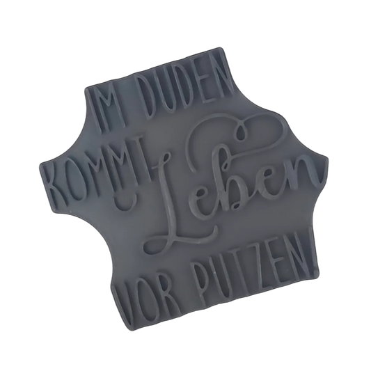 Im Duden kommt Leben vor Putzen - Stempel - Spruchstempel