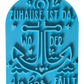 Draufsicht auf den Tonstempel 'Zuhause ist da, wo der Anker fällt'. Der detailreiche Keramikstempel verfügt über eine Positionierungshilfe für exaktes Arbeiten.