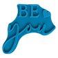 Blaugrüner Textstempel für Ton mit dem Schriftzug 'BE you' und einem kleinen Herz. Gestalte saubere, motivierende Prägungen in Keramik und Ton.