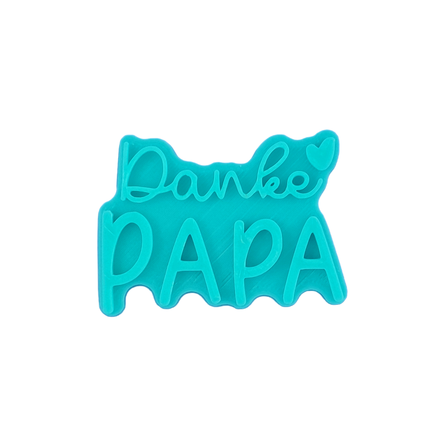 Detailreicher Stempelabdruck „Danke PAPA“ mit Herz. Hochwertiger Keramikstempel von MinseArt für präzise Konturen – die perfekte Töpfer-Idee für handgefertigte Geschenke zum Vatertag und dein nächstes Projekt.