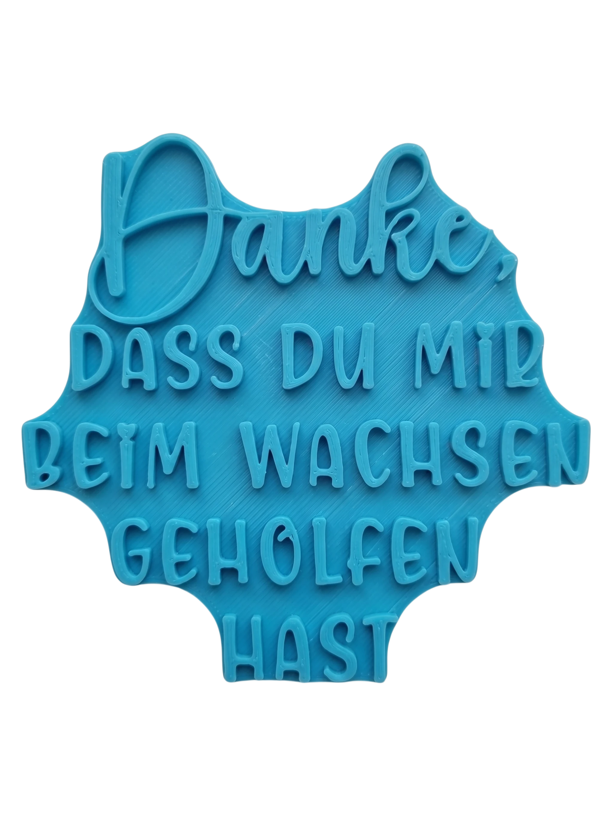 MinseArt Keramikstempel mit dem Spruch: Danke, dass du mir beim Wachsen geholfen hast – perfekt für Geschenke aus Ton.