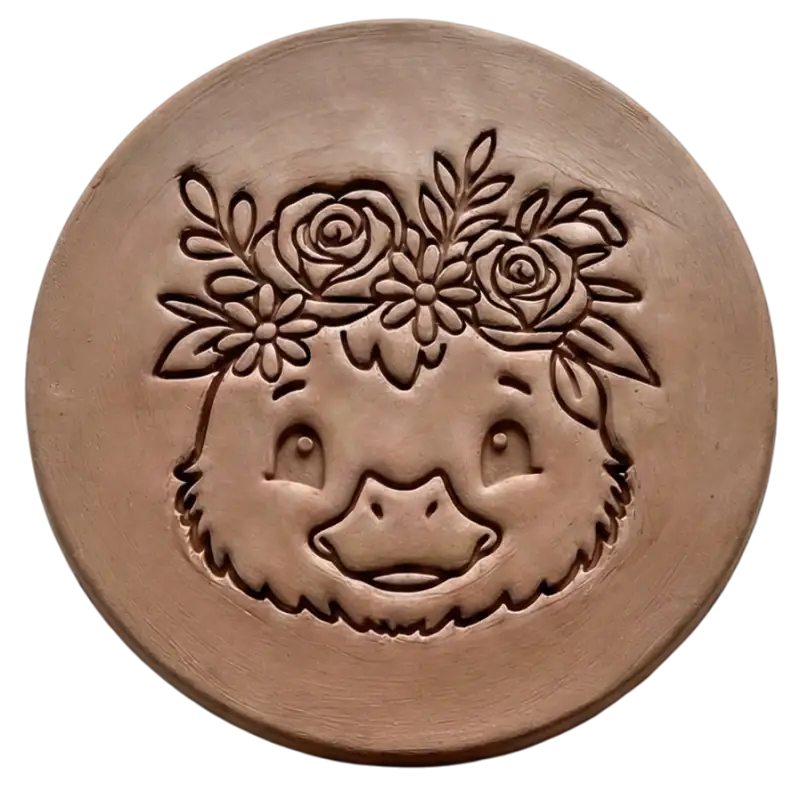 Keramikstempel ’Entchen Sanft’ – Niedlicher Blick mit Blumenpracht (12cm - 19cm) - osterstempel