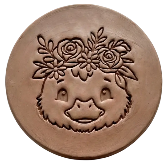 Keramikstempel ’Entchen Sanft’ – Niedlicher Blick mit Blumenpracht (12cm - 19cm) - osterstempel