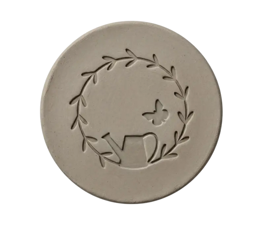 Keramikstempel ’Frühlingskranz Gießkanne’ – Ostermotiv für Ton - osterstempel