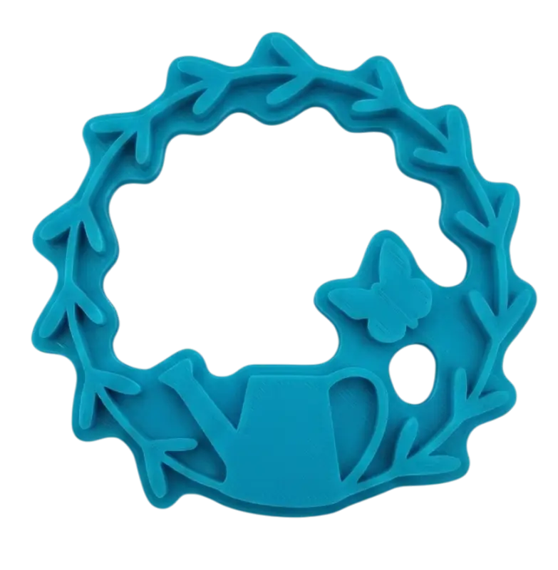 Keramikstempel ’Frühlingskranz Gießkanne’ – Ostermotiv für Ton - osterstempel