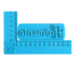 Blauer Keramikstempel mit dem Schriftzug Harmonie im blauen Winkel-Messinstrument (in cm) zur Darstellung der Größenoptionen von MinseArt.
