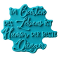 Türkisfarbener Keramikstempel für Ton mit dem Spruch 'Im Garten des Lebens ist Humor der beste Dünger'. Handgefertigtes Töpferwerkzeug für lustige Gartendeko.