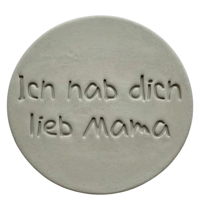 Keramikstempel ’Ich hab dich lieb Mama’ – Töpferbedarf für Muttertag & DIY Geschenke - Spruchstempel