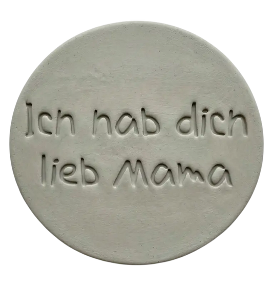 Keramikstempel ’Ich hab dich lieb Mama’ – Töpferbedarf für Muttertag & DIY Geschenke - Spruchstempel