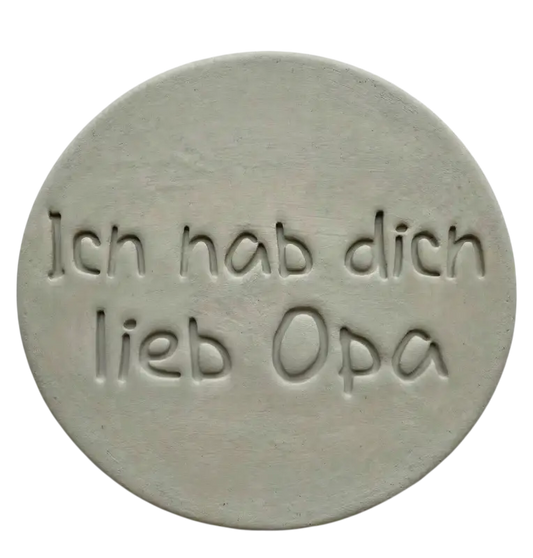 Keramikstempel ’Ich hab dich lieb Opa’ – Töpfer-Idee für Enkel Weihnachten & Geburtstage - Spruchstempel