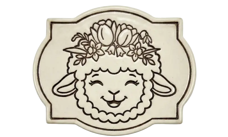 Keramikstempel ’Lachendes Lamm’ – Pure Gute Laune im Ton (12cm - 19cm) - osterstempel