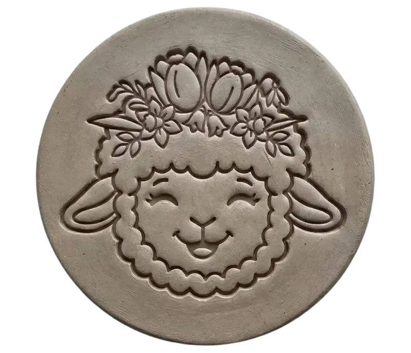 Keramikstempel ’Lachendes Lamm’ – Pure Gute Laune im Ton (12cm - 19cm) - osterstempel