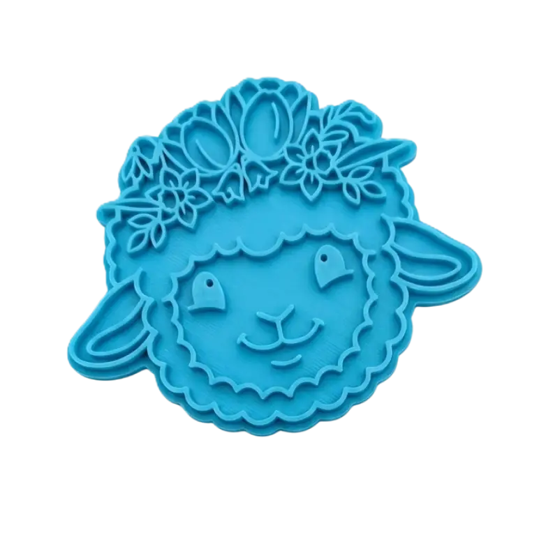 Keramikstempel ’Lamm Sanft’ – Frühlingshafter Blumenkranz (12cm - 19cm) - osterstempel