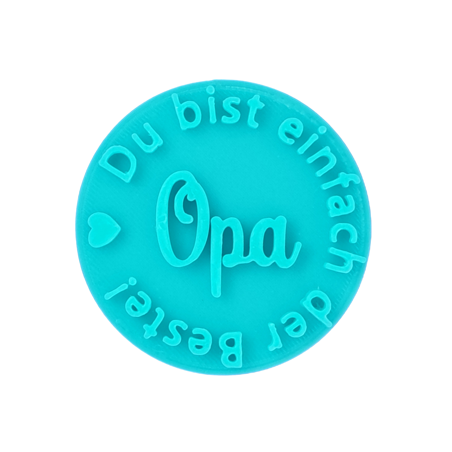 Präziser Stempel „Du bist einfach der Beste! Opa“ mit Herz-Icon für Ton. Hochwertiger Keramikstempel von MinseArt für tiefe Konturen – eine kreative Töpfer-Idee für handgefertigte Geschenke und dein nächstes Projekt.