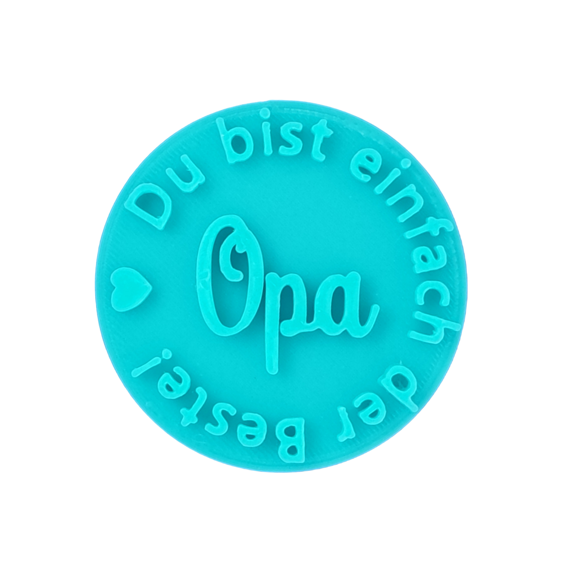 Präziser Stempel „Du bist einfach der Beste! Opa“ mit Herz-Icon für Ton. Hochwertiger Keramikstempel von MinseArt für tiefe Konturen – eine kreative Töpfer-Idee für handgefertigte Geschenke und dein nächstes Projekt.