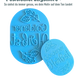Rückseite des blauen Motivstempels von MinseArt mit praktischer Positionierungshilfe für exaktes Platzieren.