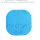 Rückseite des blauen Motivstempels von MinseArt mit praktischer Positionierungshilfe für exaktes Platzieren.
