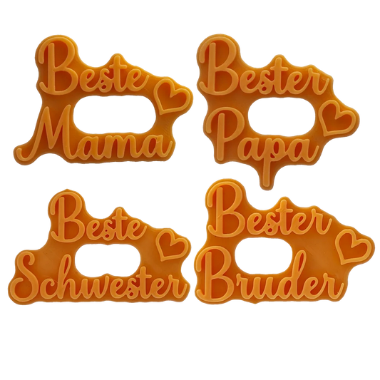 Keramikstempel Spar-Set: Beste Mama Bester Papa Beste Schwester Bester Bruder - Spruchstempel