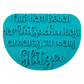Türkisfarbener Keramikstempel für Ton mit dem Spruch 'Auf dem Boden der Tatsachen liegt eindeutig zu wenig Glitzer'. Hochwertiges Töpferwerkzeug für humorvolle Prägungen.