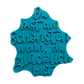 Türkisfarbener Keramikstempel für Ton mit dem motivierenden Spruch 'Du bist am Schönsten wenn du glücklich bist'. Hochwertiges Töpferwerkzeug für saubere Prägungen.