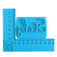 Blauer Keramikstempel mit dem Schriftzug Stolz im blauen Winkel-Messinstrument (in cm) zur Darstellung der Größenoptionen von 7 cm und 10 cm.