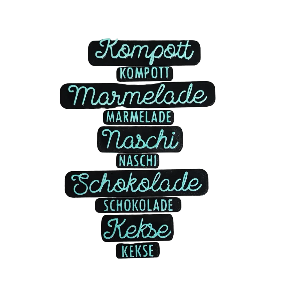 Kompott Marmelade Naschi Schokolade oder Kekse - Stempel - Spruchstempel