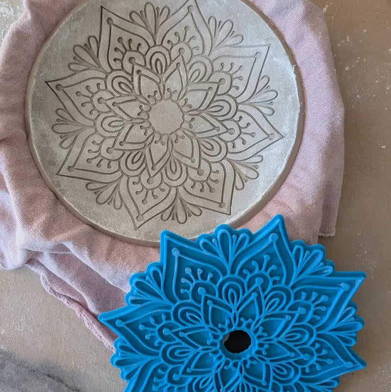 Mandala Stempel „Nalini“ | Großer Keramikstempel Prägestempel (14-20 cm) - Mandalastempel