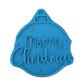 Merry Christmas in Christbaumkugel - Keramikstempel Prägestempel - Spruchstempel