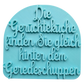 Türkisfarbener Textstempel für Ton mit dem witzigen Spruch über die Gerüchteküche. Hochwertiges Töpferzubehör für klare Prägungen in Keramik.