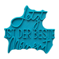 Türkisfarbener Keramikstempel für Ton mit dem achtsamen Spruch 'Jetzt ist der beste Moment'. Hochwertiges Töpferzubehör für professionelle Textprägungen.