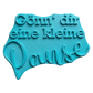 Türkisfarbener Textstempel für Ton mit dem Schriftzug 'Gönn’ dir eine kleine Pause'. Hochwertiges Töpferzubehör für achtsame Keramikprojekte.