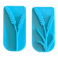 Draufsicht auf das eckige 2er-Set Keramikstempel. Die unterschiedlich dichten Pflanzenmotive lassen sich wunderbar zu natürlichen Wiesenmustern und Kränzen kombinieren.