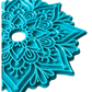 Schrägansicht des Keramikstempels Mandala Nalini. Ein hochwertiges Töpferwerkzeug von MinseArt für präzise, großflächige Musterprägungen beim Töpfern.