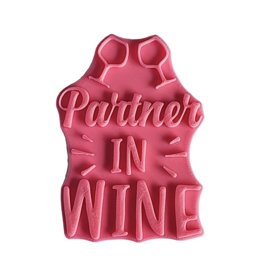 Partner in wine - Stempel mit Stempelhilfe - Spruchstempel