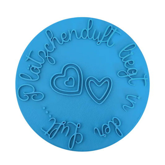 Plätzchenduft liegt in der Luft - Keramikstempel Prägestempel - Spruchstempel