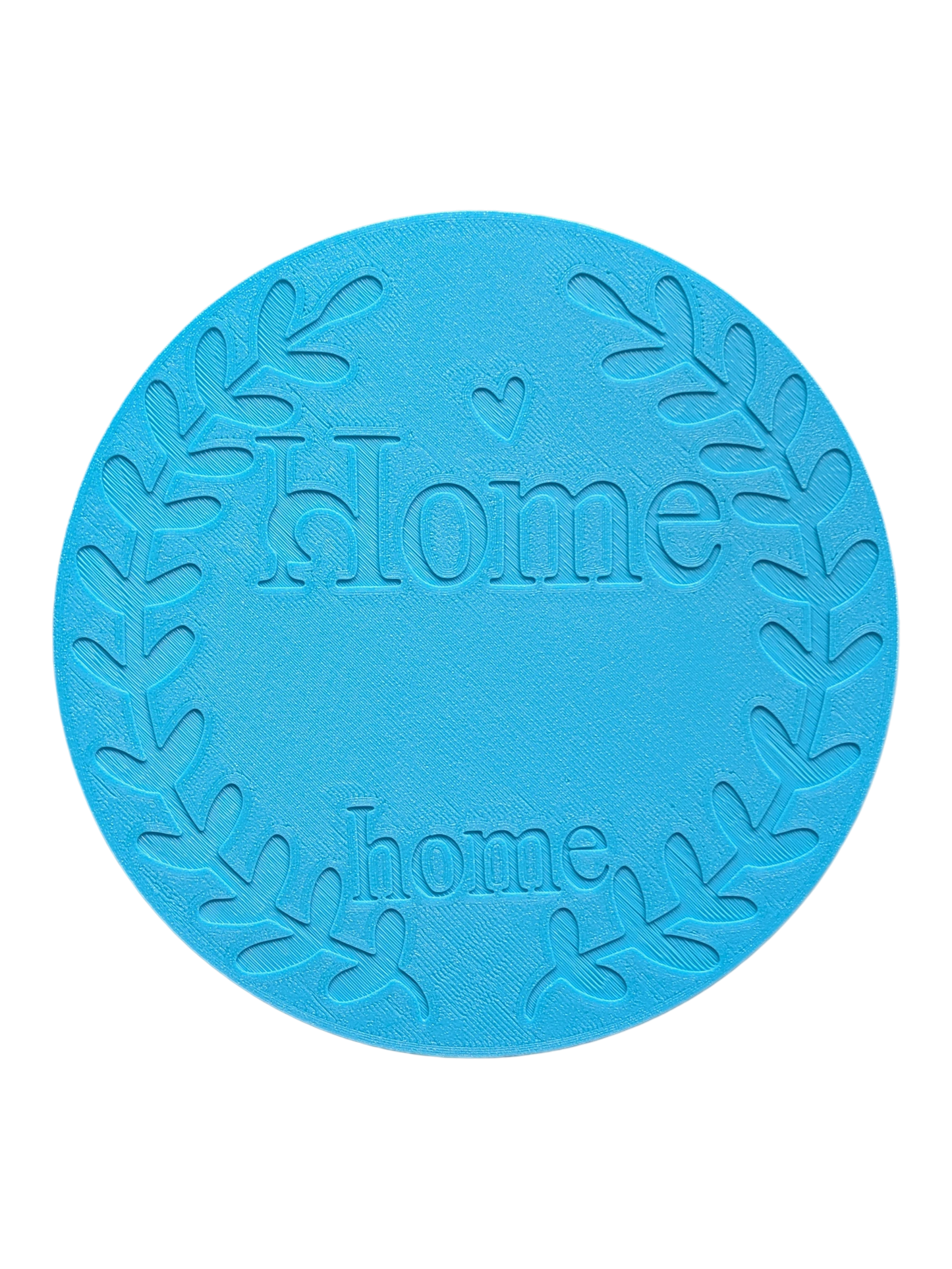 Rückseite des Textstempels 'Home sweet home' mit praktischer Positionierungshilfe. Die eingeprägten Umrisse helfen dabei, den Tonstempel perfekt, mittig und gerade auf dem Keramikstück auszurichten.