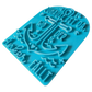 Schrägansicht des türkisfarbenen Prägestempels 'Zuhause ist da, wo der Anker fällt'. Ein hochwertiger Textstempel mit Anker-Motiv für maritime Töpfer-Projekte.