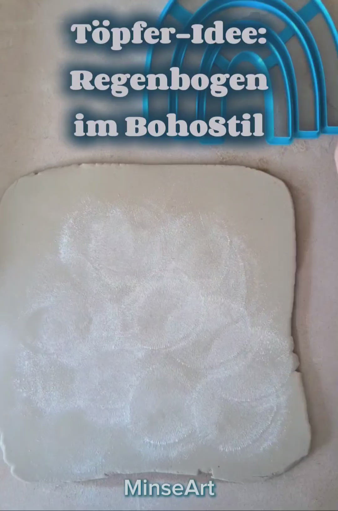 Herstellung eines Boho Regenbogen für einen Wandbehang, handgetöpfert