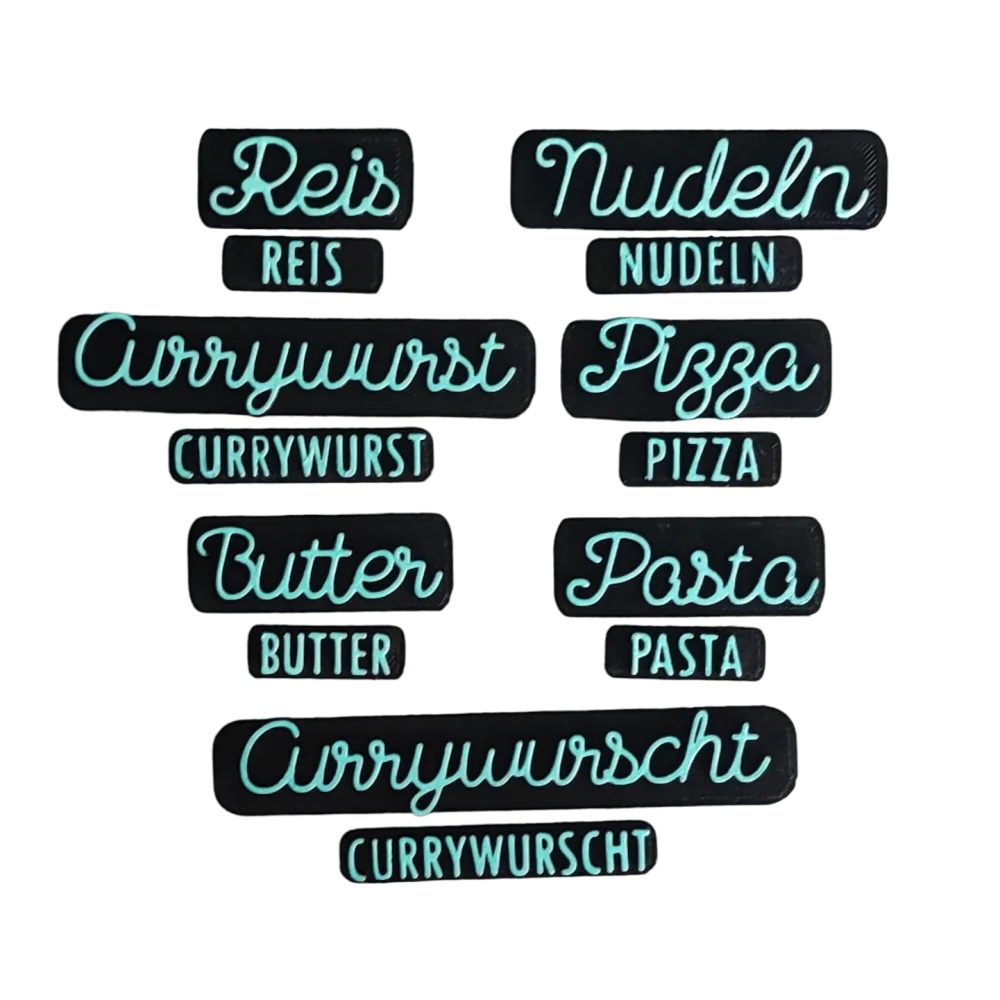 Reis Nudeln Currywurst Pizza Butter Pasta- Stempel - Spruchstempel
