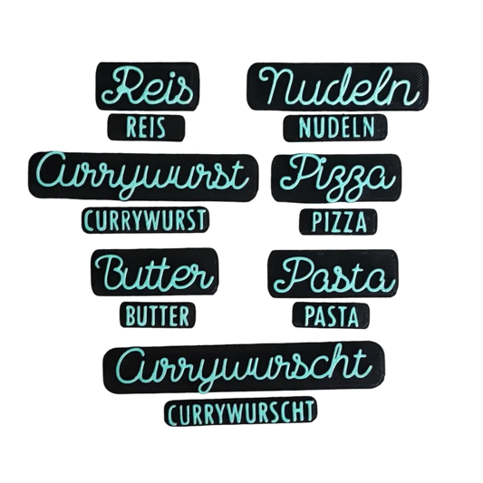 Reis Nudeln Currywurst Pizza Butter Pasta- Stempel - Spruchstempel