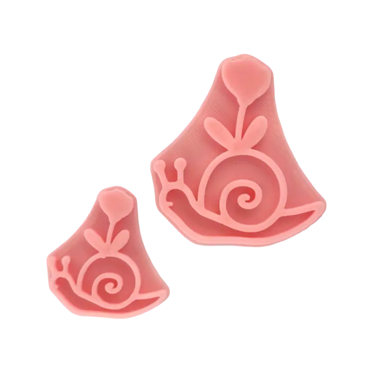 Schnecke mit Blume - 2er Stempelset 3cm und 4,5cm - osterstempel
