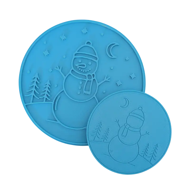 Schneemann bei Nacht - Keramikstempel Prägestempel - Spruchstempel